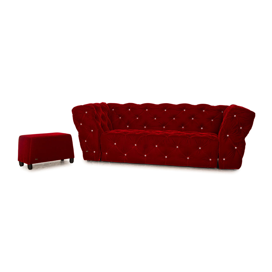 Bretz Marilyn fabric sofa set red three-seater stool couch