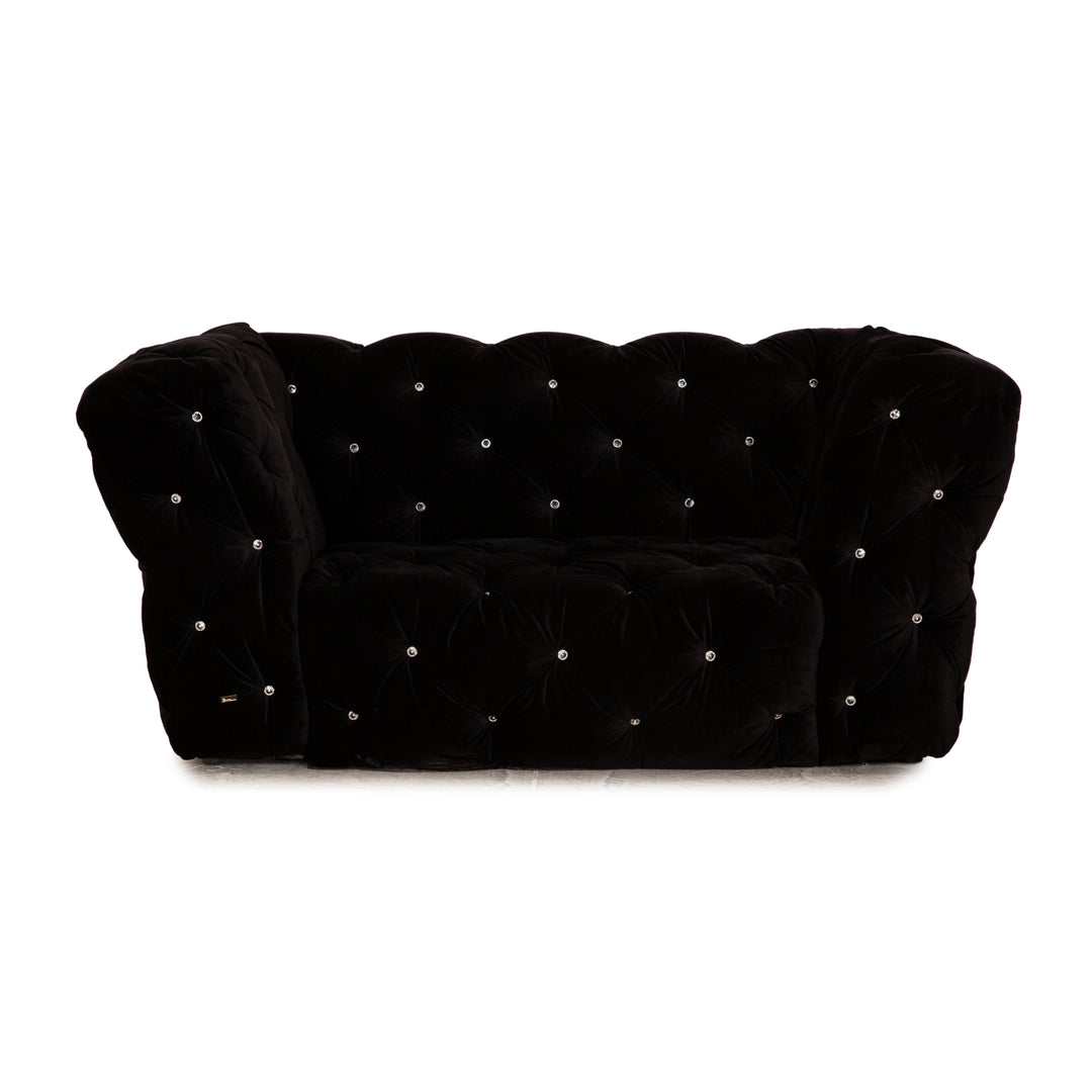 Bretz Marilyn Fabric Two Seater Black Sofa Couch
