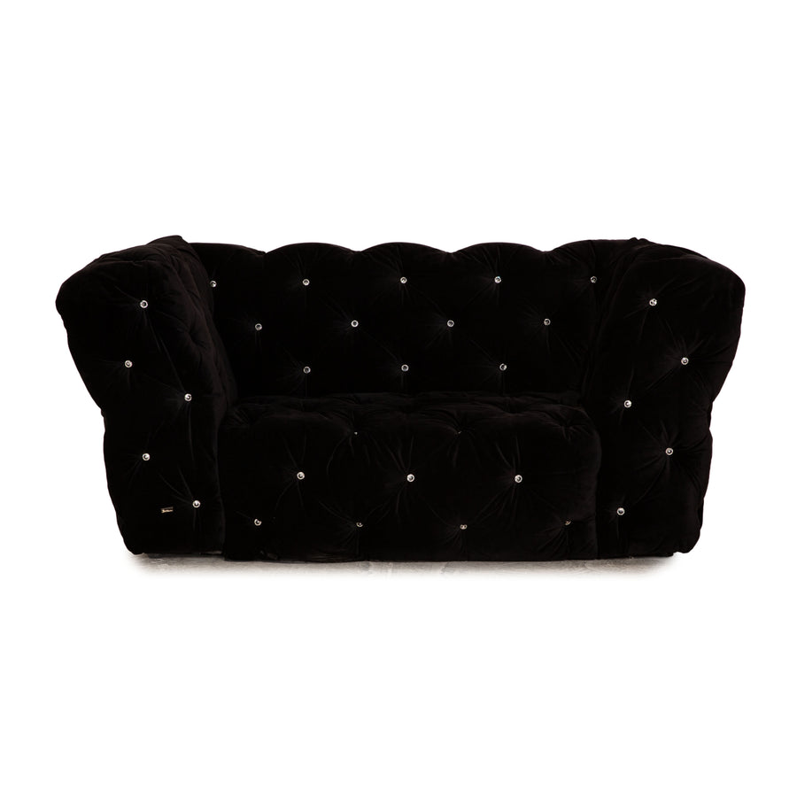 Bretz Marilyn Fabric Two Seater Black Sofa Couch