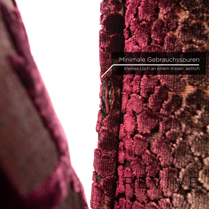 Bretz Matilda Velvet Fabric Corner Sofa Purple Patterned Sofa Couch #13482