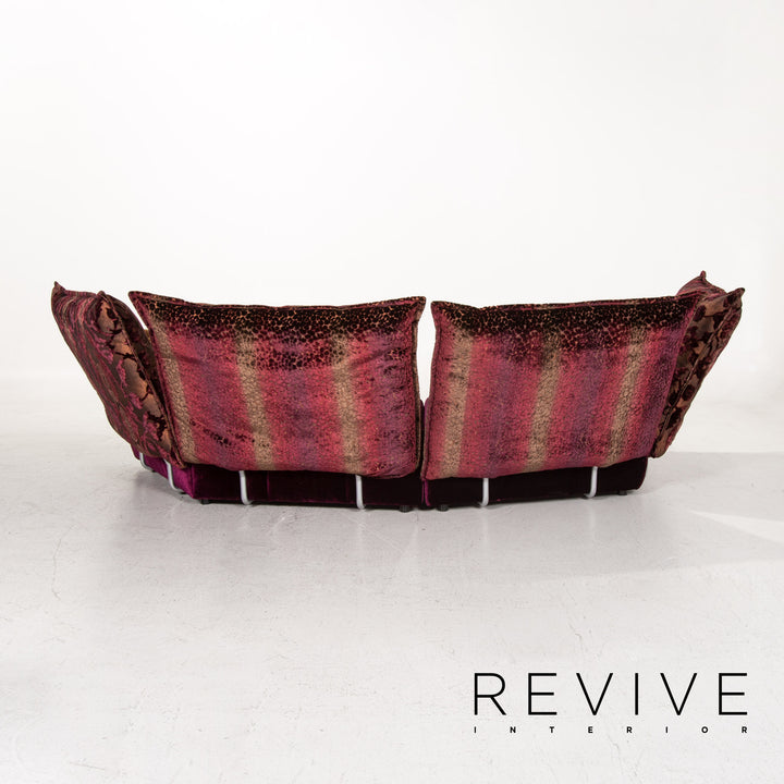 Bretz Matilda Velvet Fabric Corner Sofa Purple Patterned Sofa Couch #13482