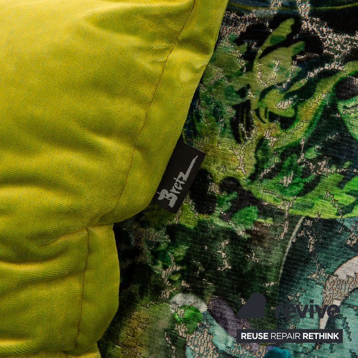 Bretz Matilda Fabric Corner Sofa Blue Green Sofa Couch Display Piece