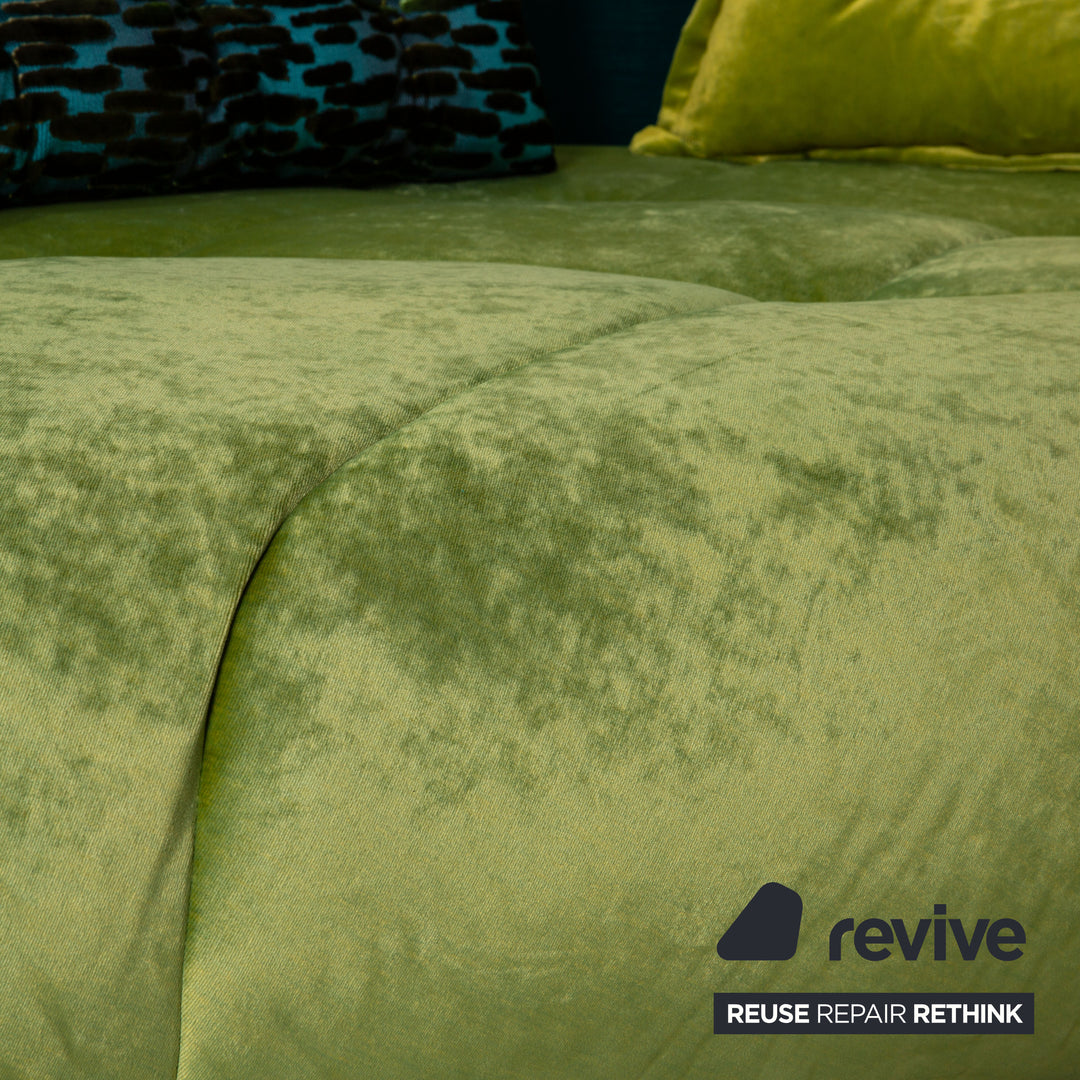 Bretz Matilda Fabric Corner Sofa Blue Green Sofa Couch Display Piece