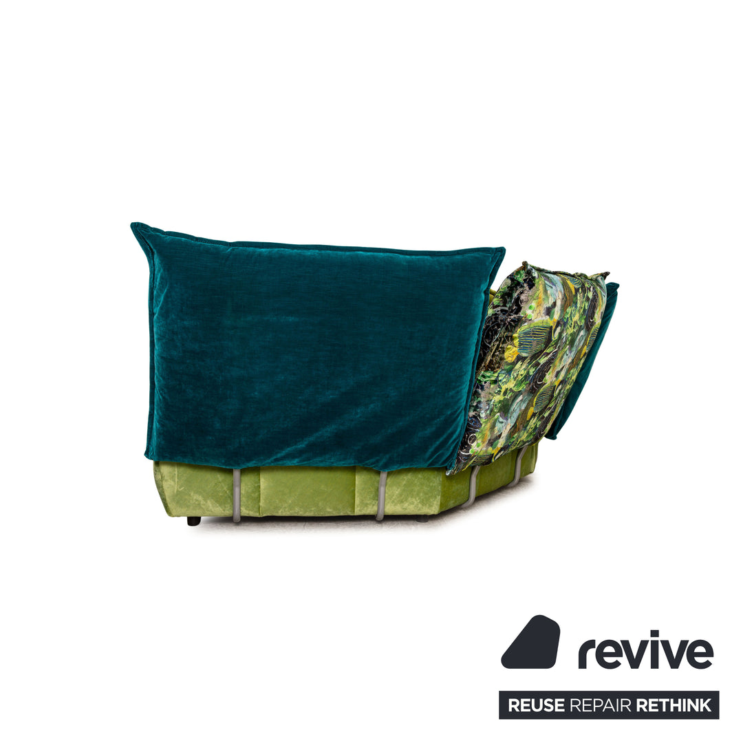 Bretz Matilda Fabric Corner Sofa Blue Green Sofa Couch Display Piece