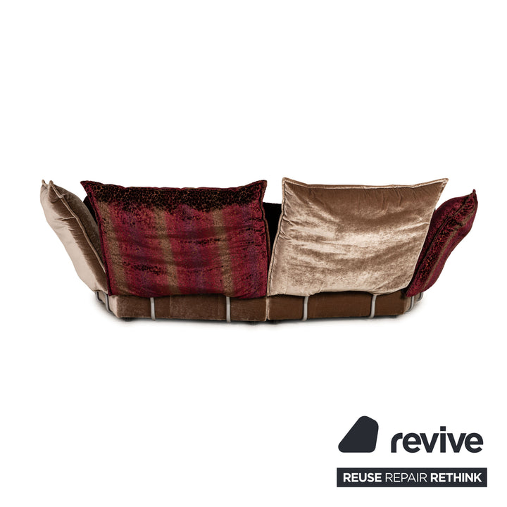 Bretz Matilda Fabric Corner Sofa Brown Purple Taupe Sofa Couch Recamier Right