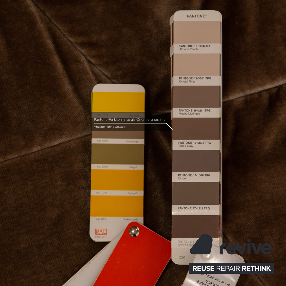 Bretz Matilda Fabric Corner Sofa Brown Purple Taupe Sofa Couch Recamier Right