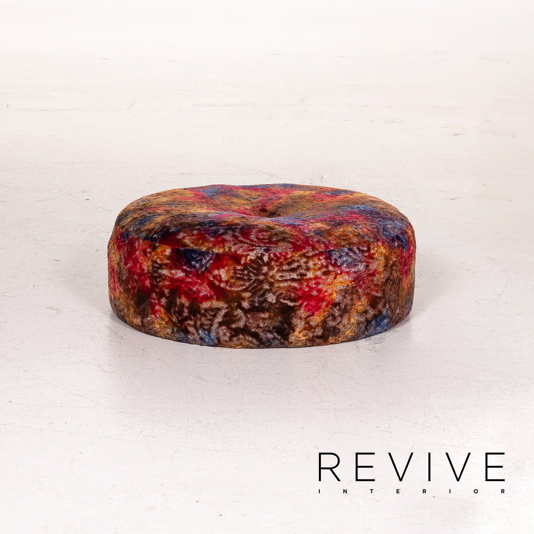 Bretz Matilda Fabric Corner Sofa incl. Stool Orange Red Pattern Sofa Couch #15300