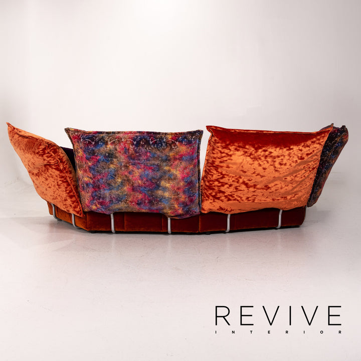 Bretz Matilda Fabric Corner Sofa incl. Stool Orange Red Pattern Sofa Couch #15300