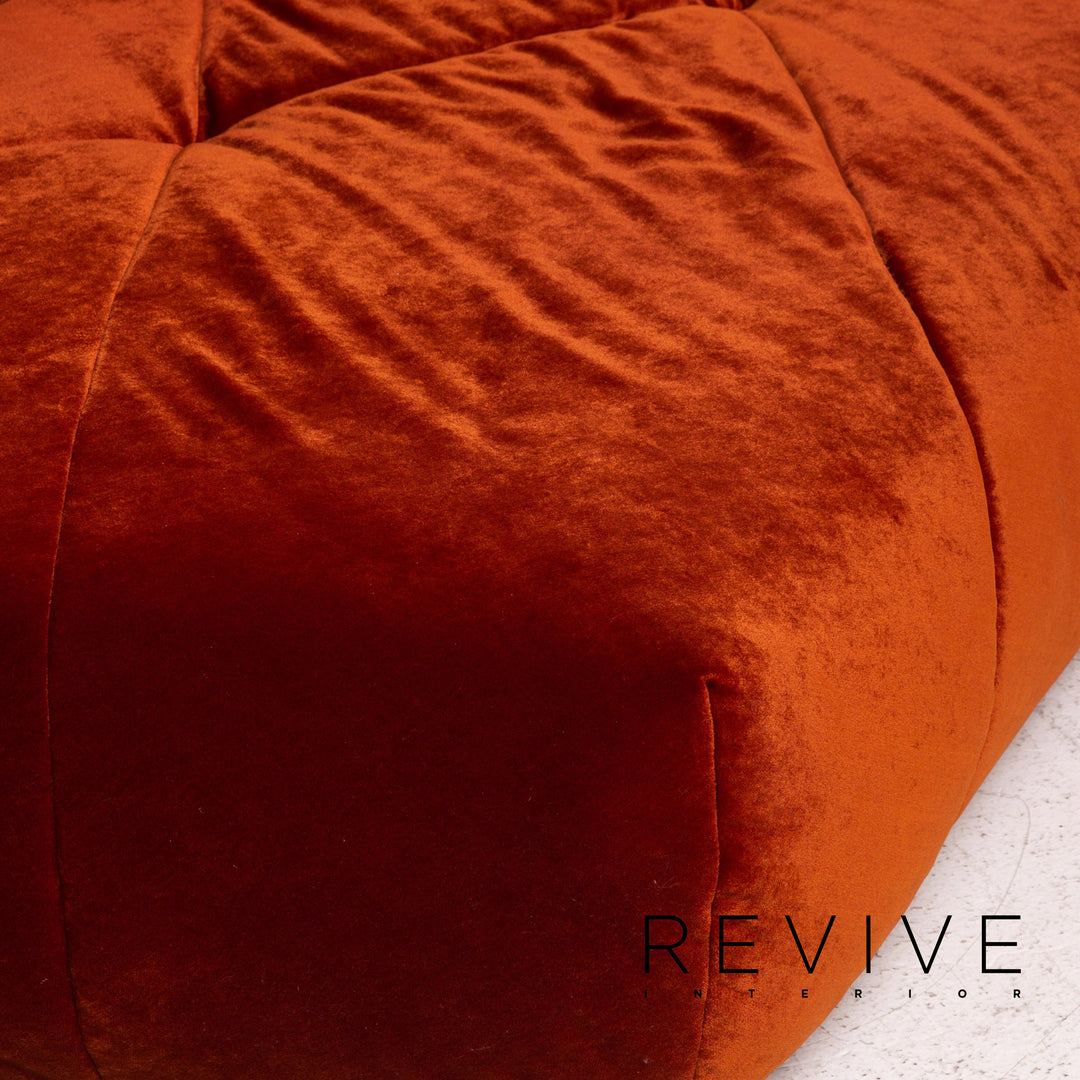 Bretz Matilda Fabric Corner Sofa incl. Stool Orange Red Pattern Sofa Couch #15300