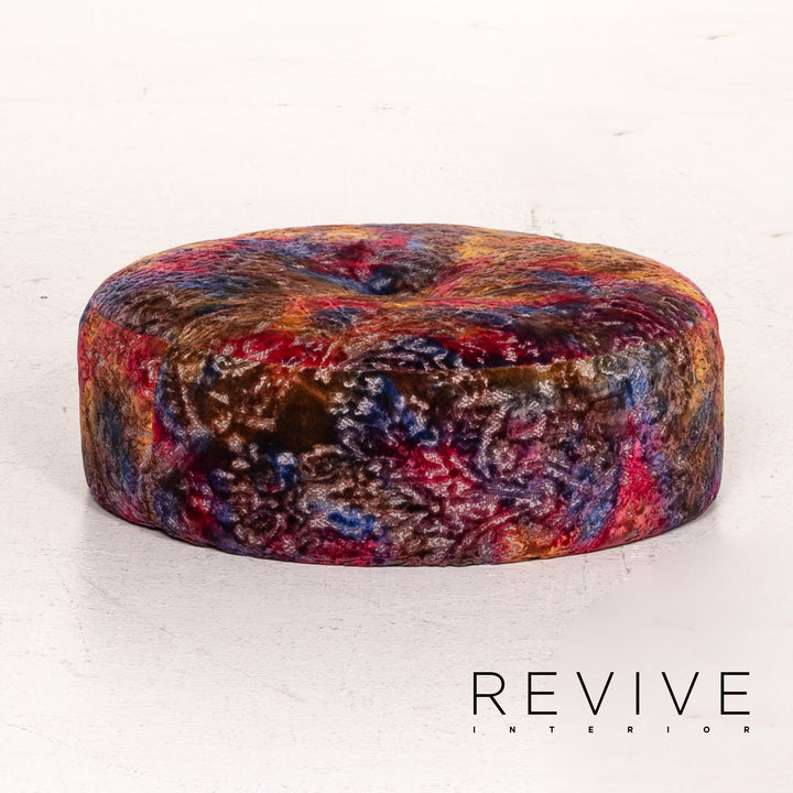 Bretz Matilda Fabric Corner Sofa incl. Stool Orange Red Pattern Sofa Couch #15300