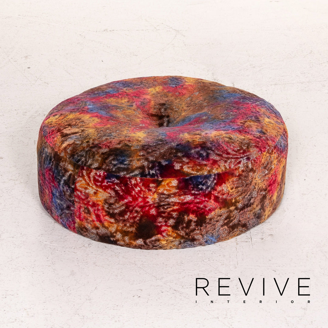 Bretz Matilda Fabric Corner Sofa incl. Stool Orange Red Pattern Sofa Couch #15300