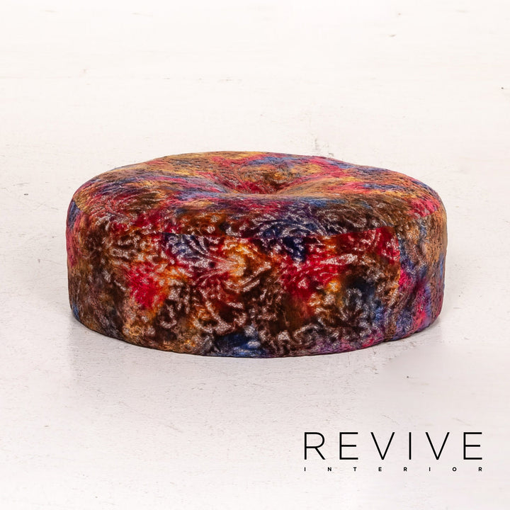 Bretz Matilda Fabric Corner Sofa incl. Stool Orange Red Pattern Sofa Couch #15300