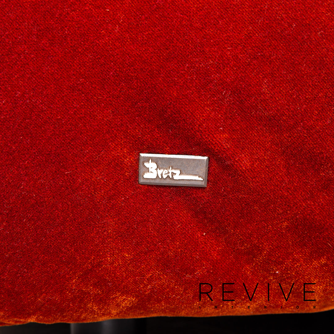 Bretz Matilda Fabric Corner Sofa incl. Stool Orange Red Pattern Sofa Couch #15300