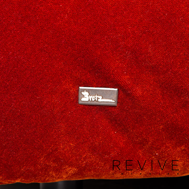 Bretz Matilda Fabric Corner Sofa incl. Stool Orange Red Pattern Sofa Couch #15300