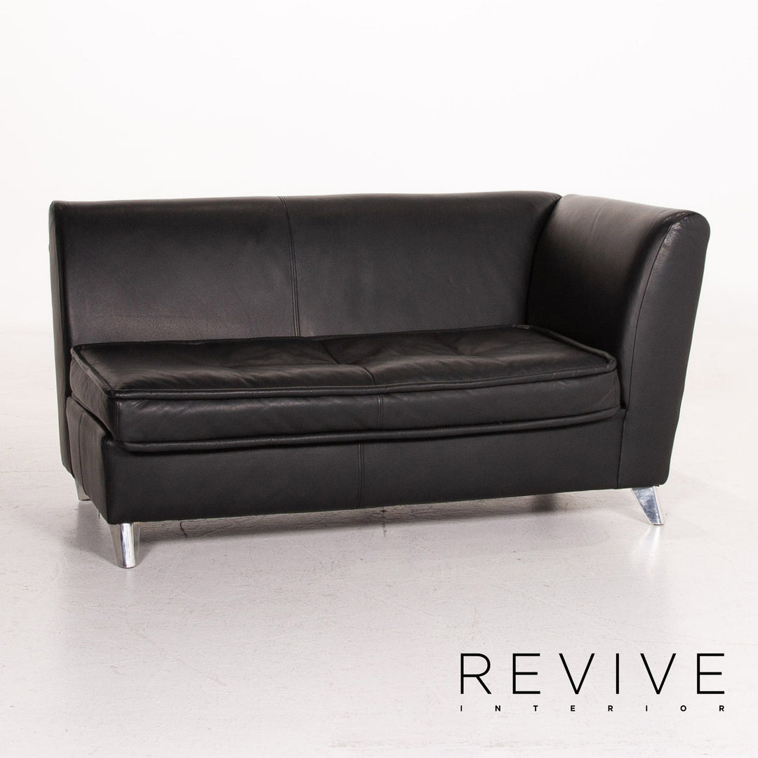 Bretz Monster Leather Sofa Chaise Longue Black Two Seater Couch #14821