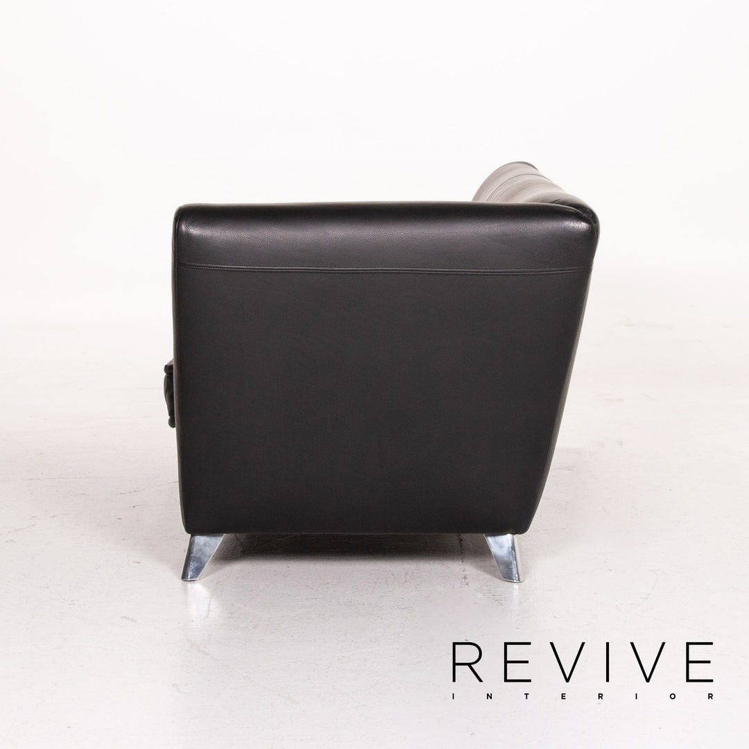 Bretz Monster Leather Sofa Chaise Longue Black Two Seater Couch #14821