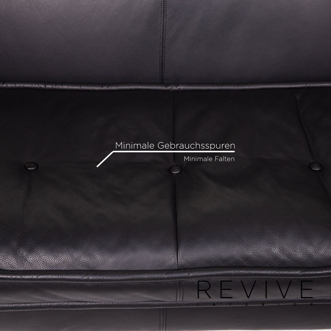 Bretz Monster Leather Sofa Chaise Longue Black Two Seater Couch #14821