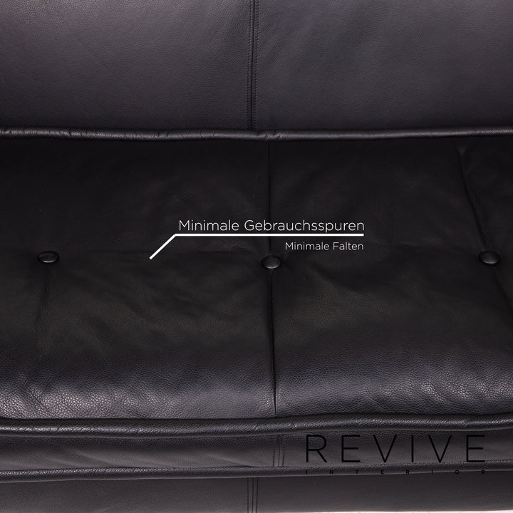 Bretz Monster Leather Sofa Chaise Longue Black Two Seater Couch #14821