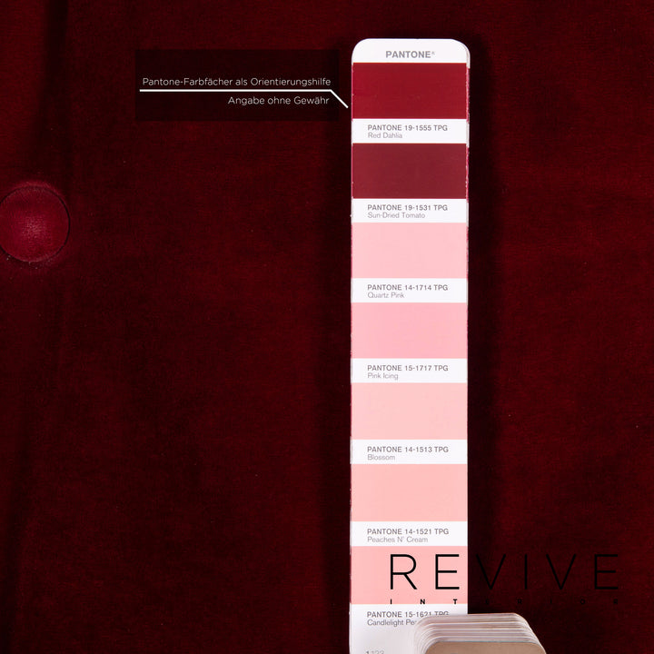 Bretz Monster Velvet Fabric Sofa Red Dark Red Three Seater Couch #15171