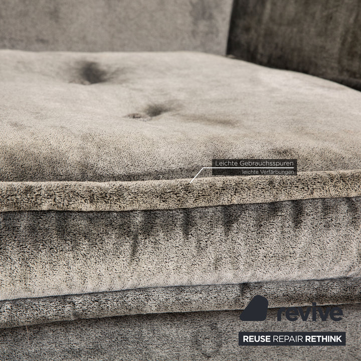 Bretz Monster Fabric Three Seater Silver Sofa Couch