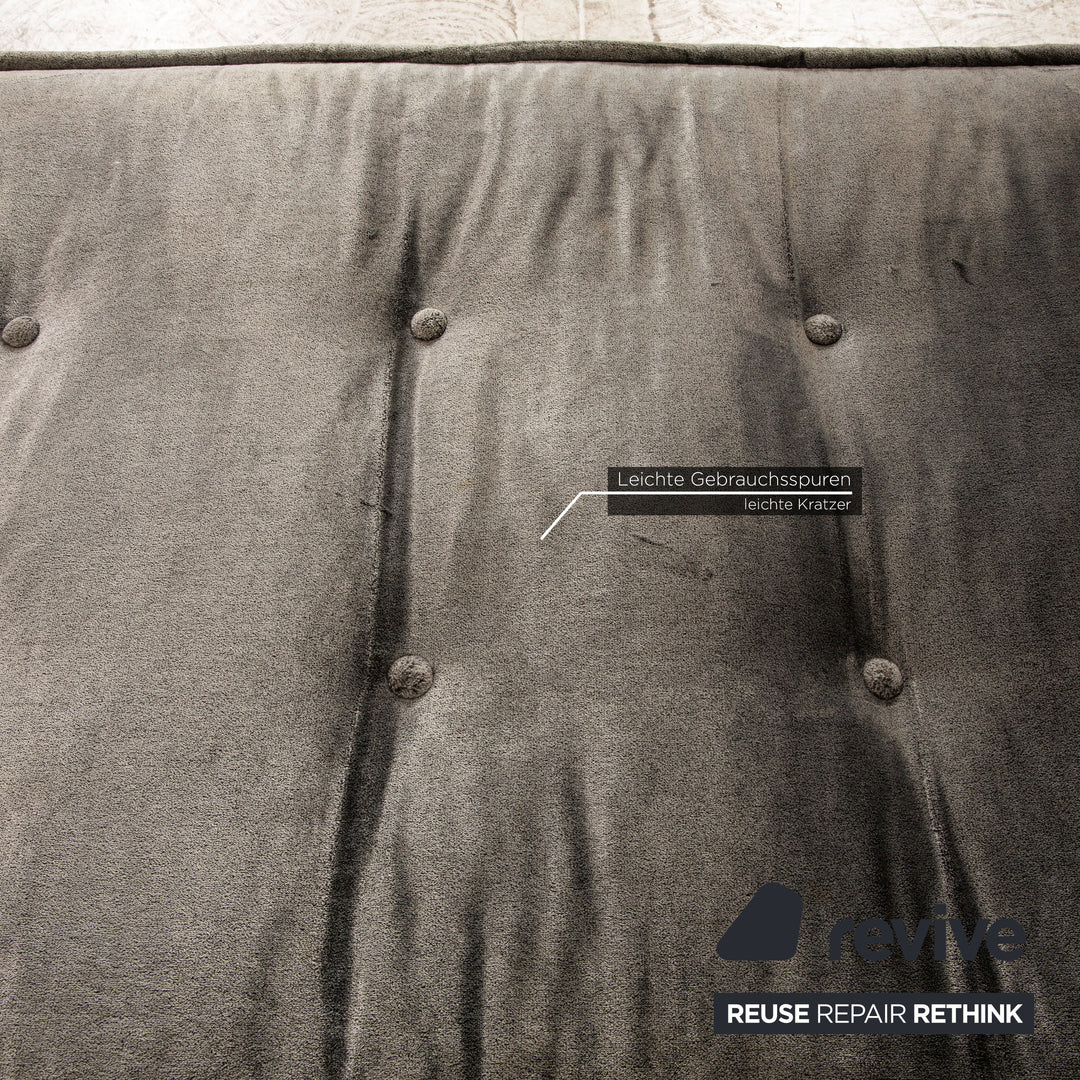 Bretz Monster Fabric Three Seater Silver Sofa Couch