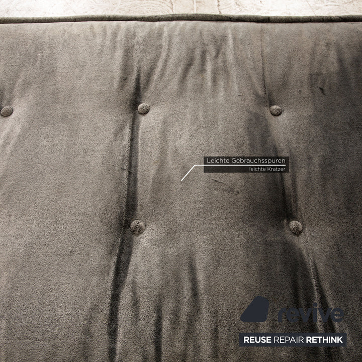 Bretz Monster Fabric Three Seater Silver Sofa Couch