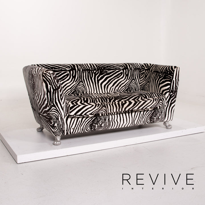 Bretz Monster Fabric Sofa White Black Two Seater #14802