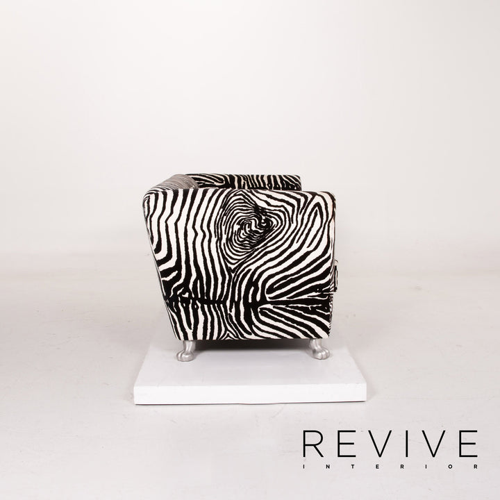 Bretz Monster Fabric Sofa White Black Two Seater #14802