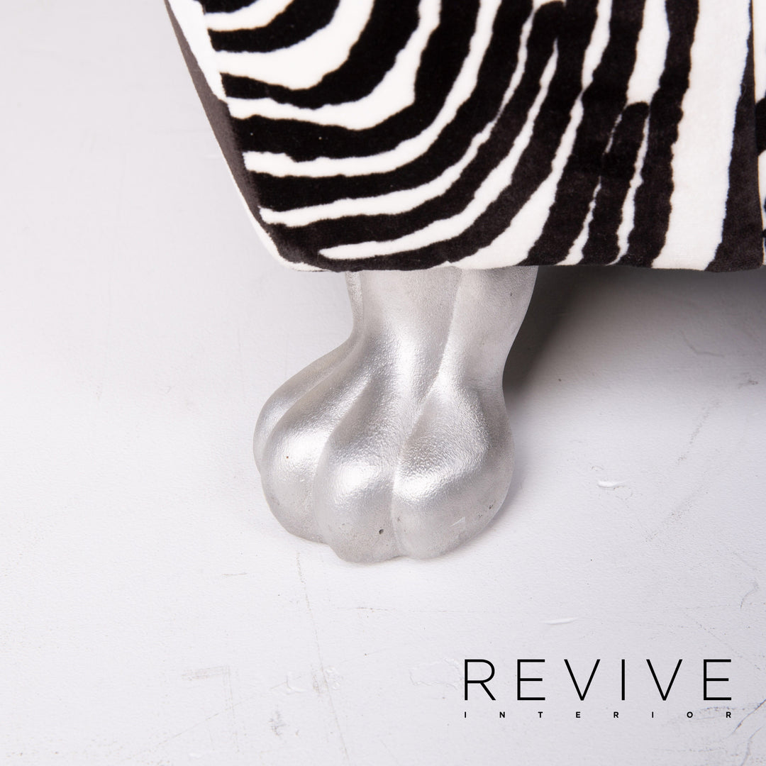 Bretz Monster Fabric Sofa White Black Two Seater #14802