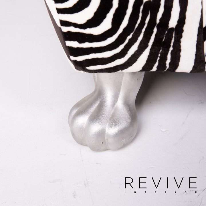 Bretz Monster Fabric Sofa White Black Two Seater #14802