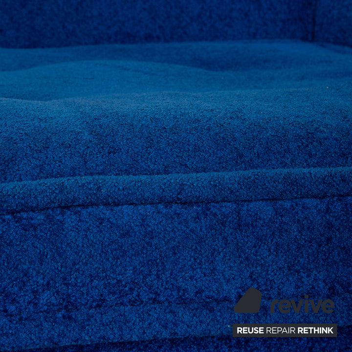 Bretz Monster Fabric Four Seater Blue Sofa Couch