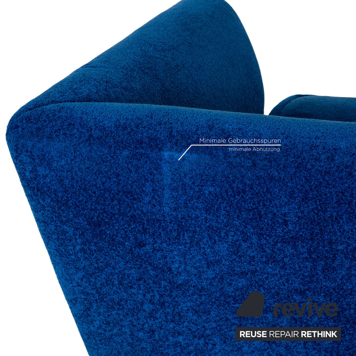 Bretz Monster Fabric Four Seater Blue Sofa Couch