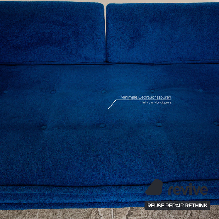 Bretz Monster Fabric Four Seater Blue Sofa Couch
