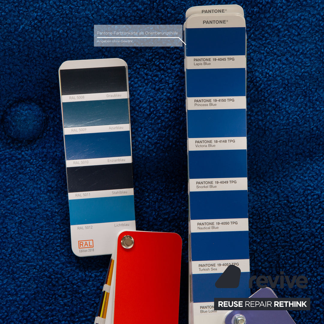 Bretz Monster Fabric Four Seater Blue Sofa Couch