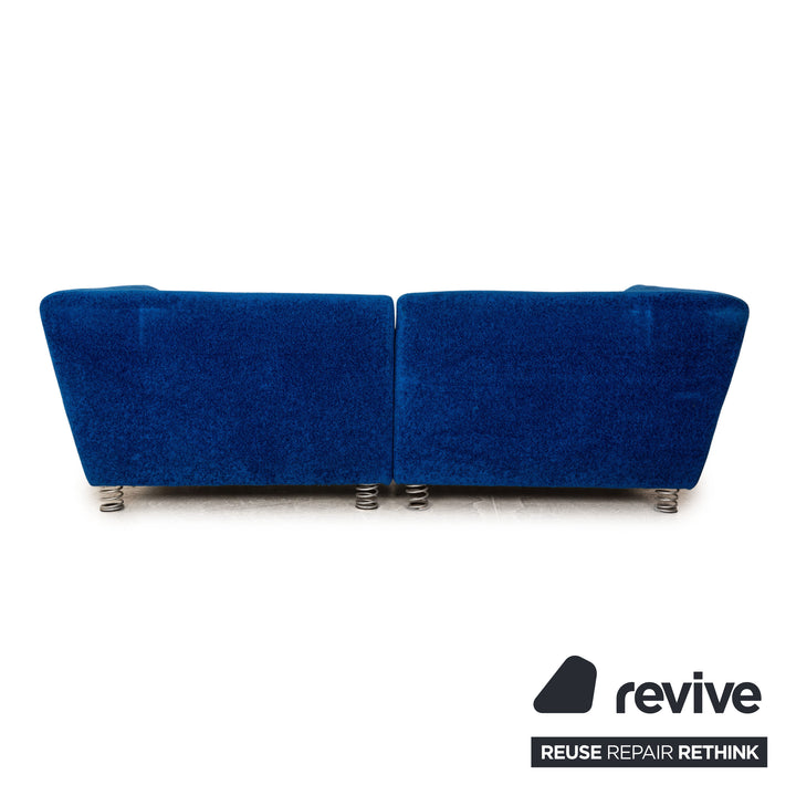 Bretz Monster Fabric Four Seater Blue Sofa Couch