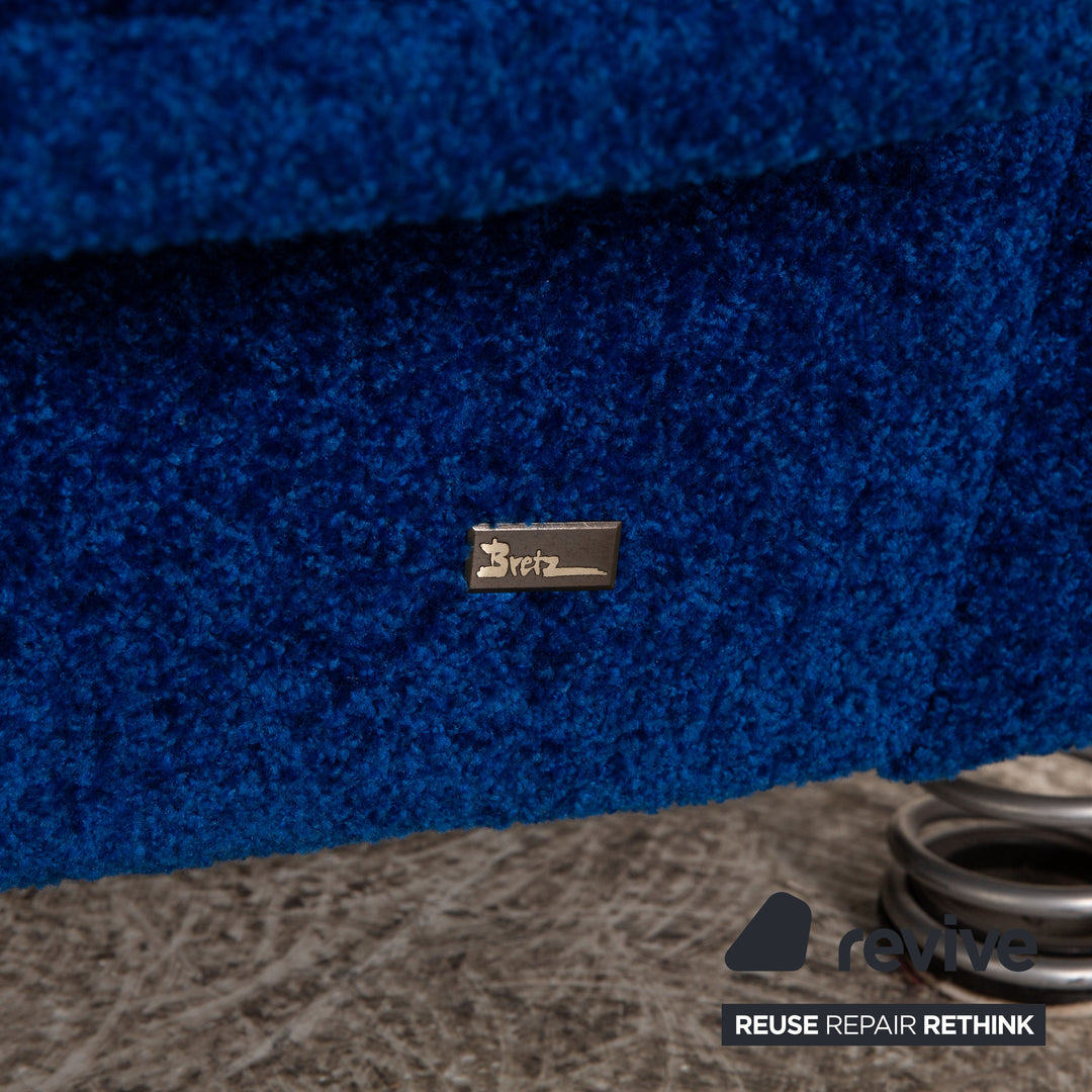 Bretz Monster Fabric Four Seater Blue Sofa Couch