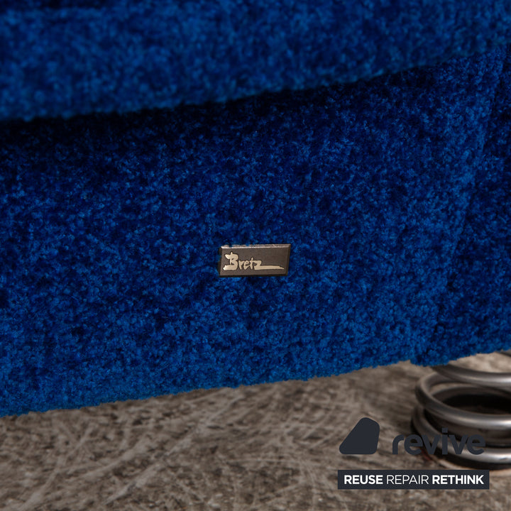 Bretz Monster Fabric Four Seater Blue Sofa Couch