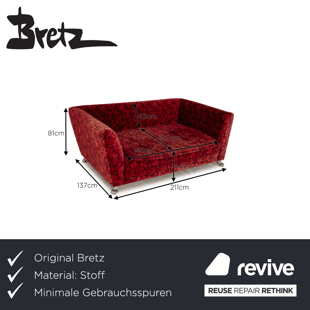 Bretz Monster Zweisitzer Stoff Rot Sofa Couch