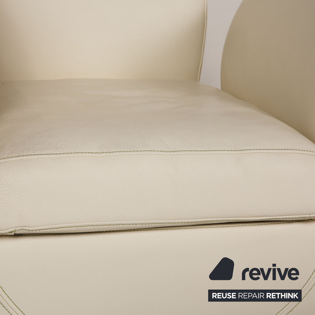 Bretz Moon leather armchair cream