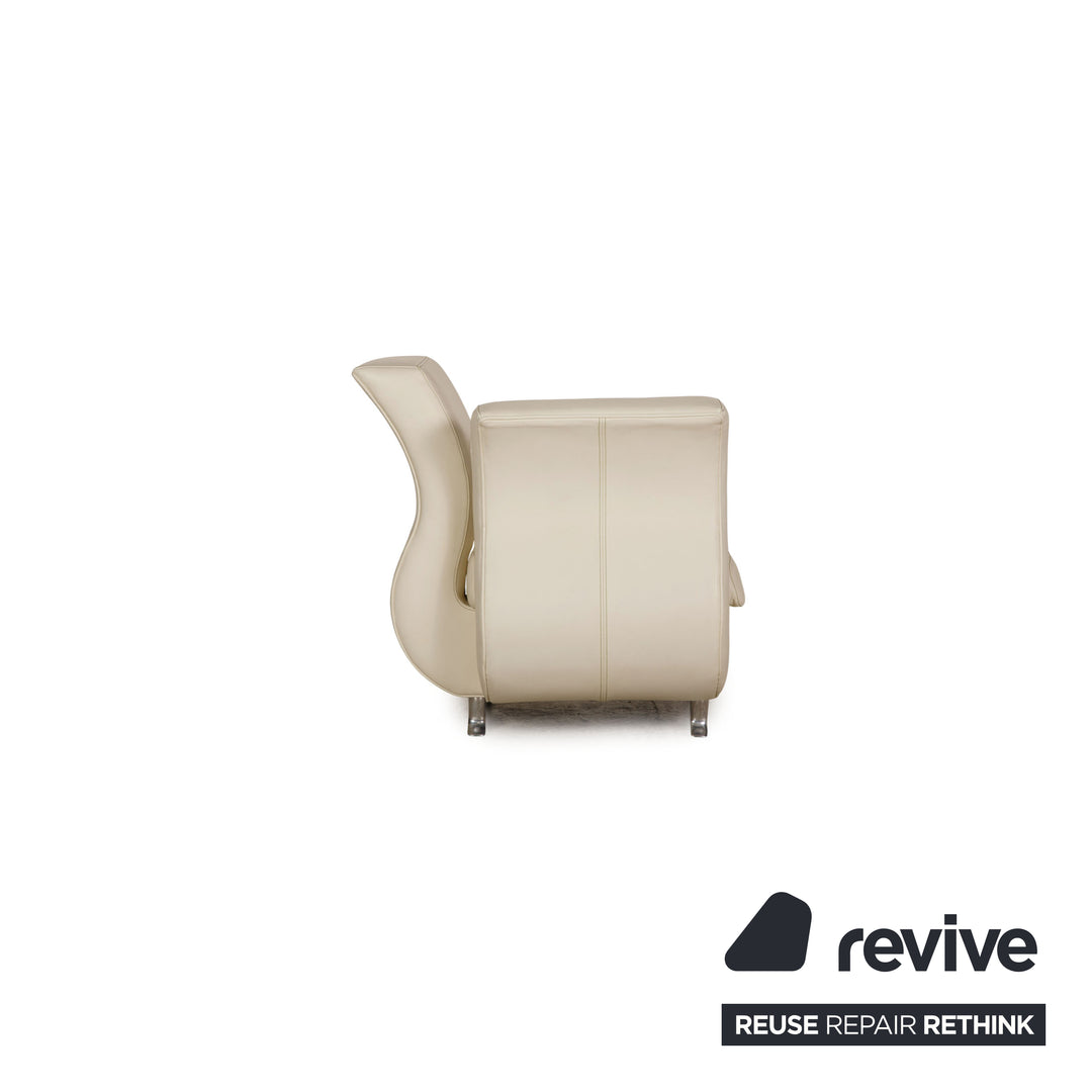 Bretz Moon leather armchair cream
