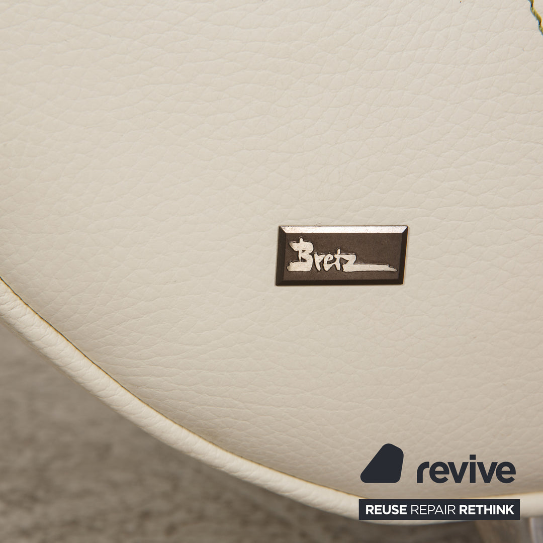 Bretz Moon leather armchair cream
