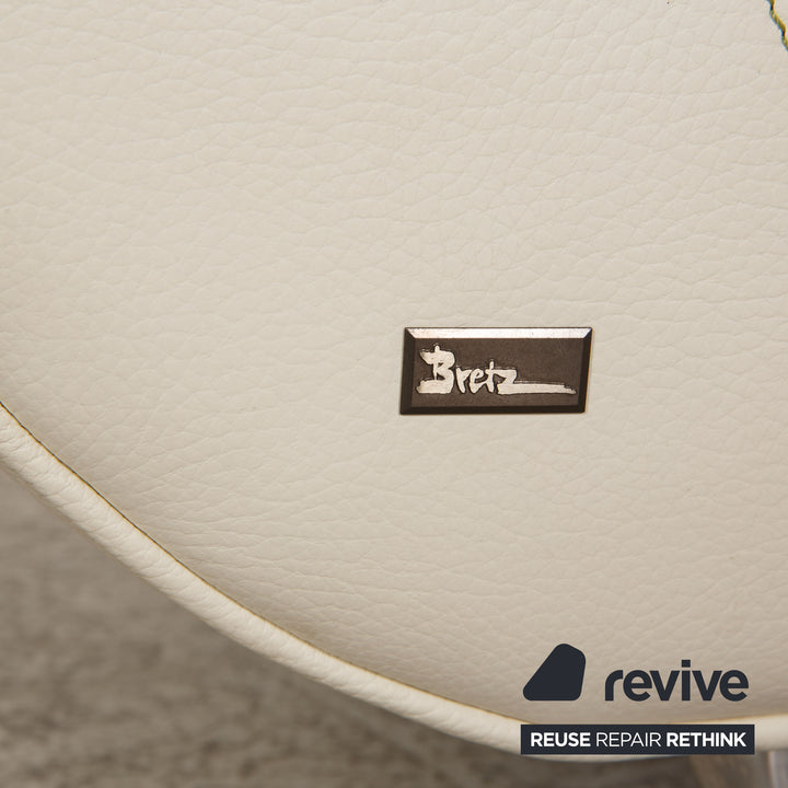 Bretz Moon leather armchair cream