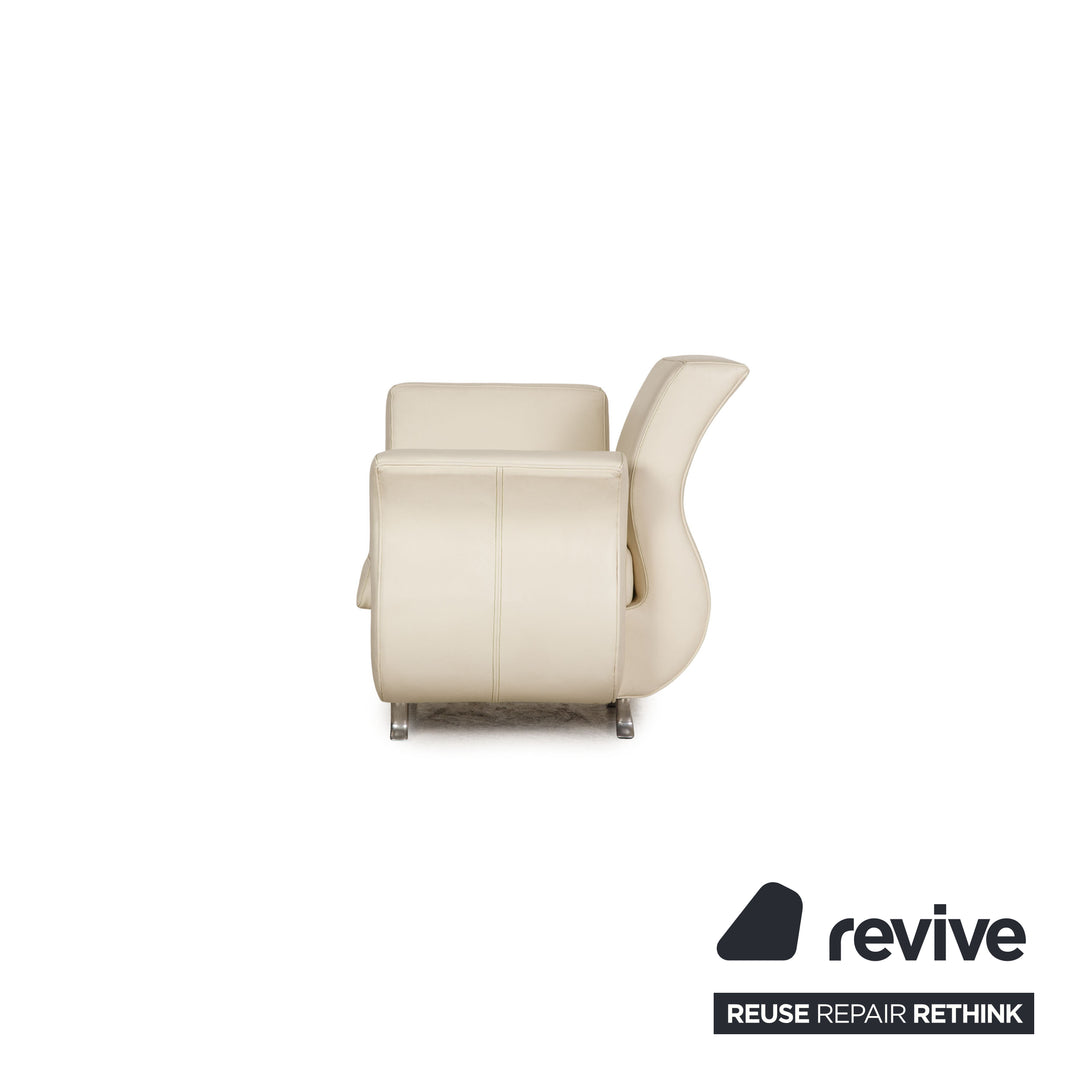 Bretz Moon leather armchair cream