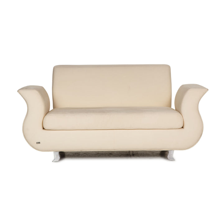 Bretz Moon Stoff Sofa Creme Zweisitzer Couch