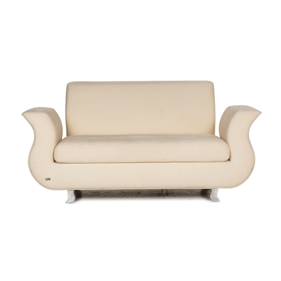 Bretz Moon Stoff Sofa Creme Zweisitzer Couch