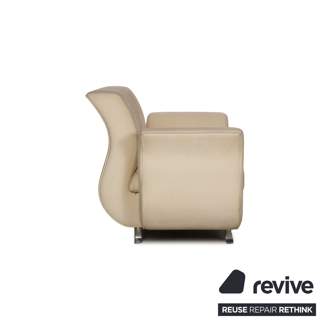 Bretz Moon Stoff Sofa Creme Zweisitzer Couch