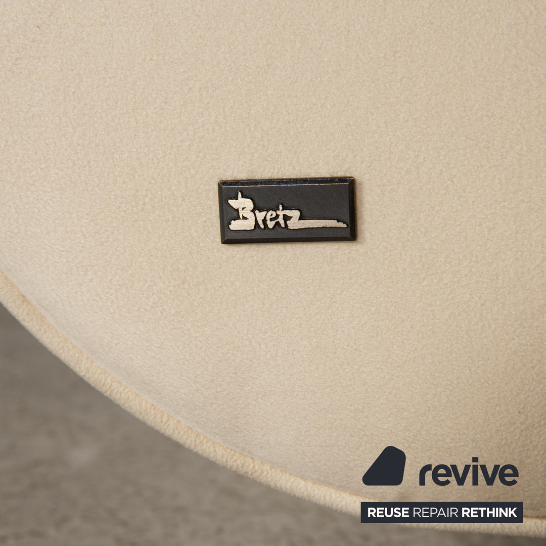 Bretz Moon Stoff Sofa Creme Zweisitzer Couch