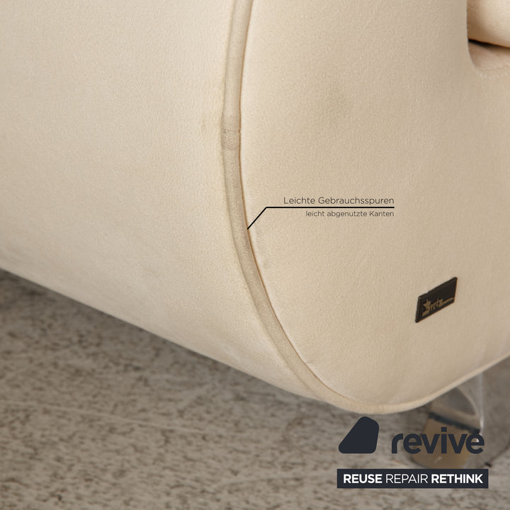 Bretz Moon Stoff Sofa Creme Zweisitzer Couch