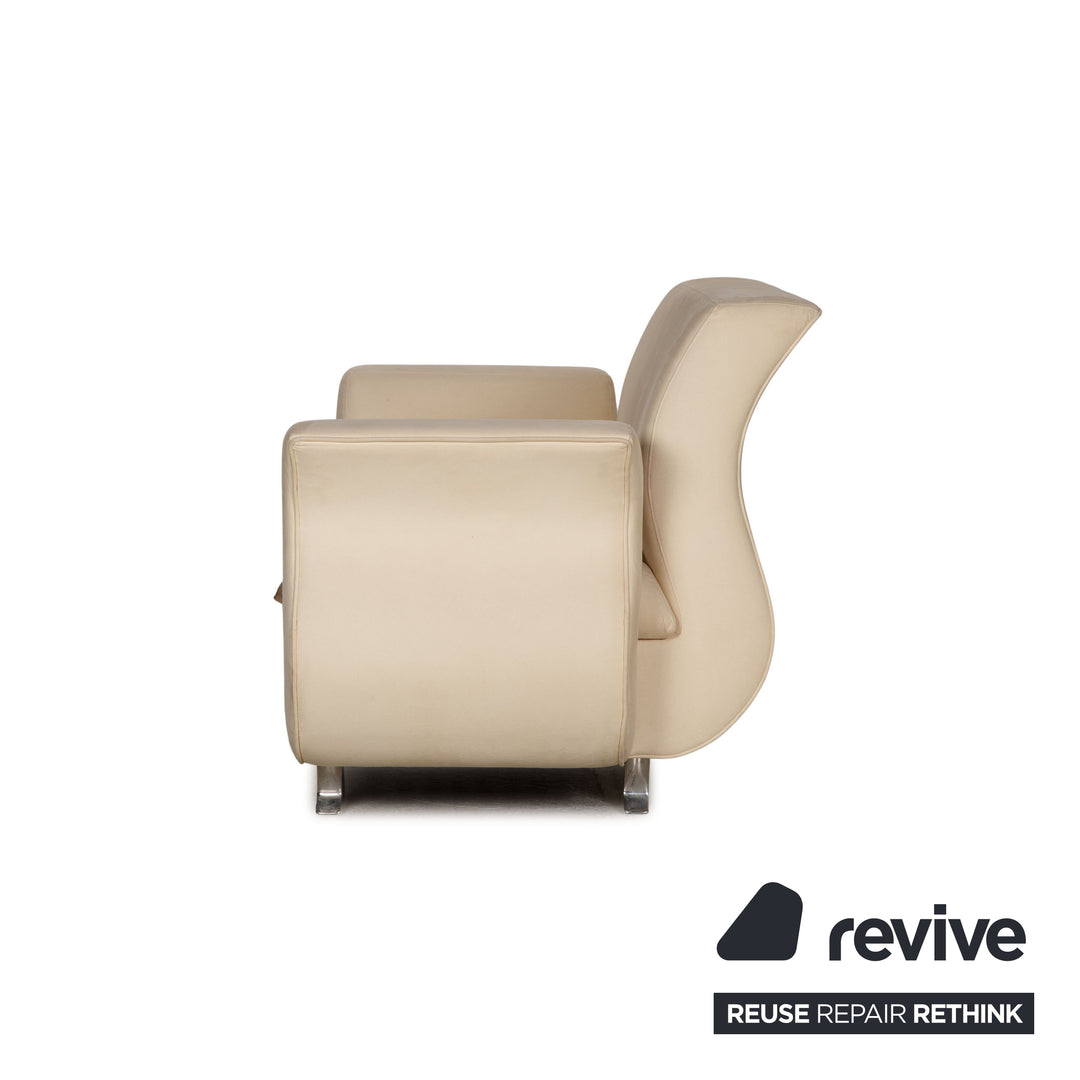 Bretz Moon Stoff Sofa Creme Zweisitzer Couch