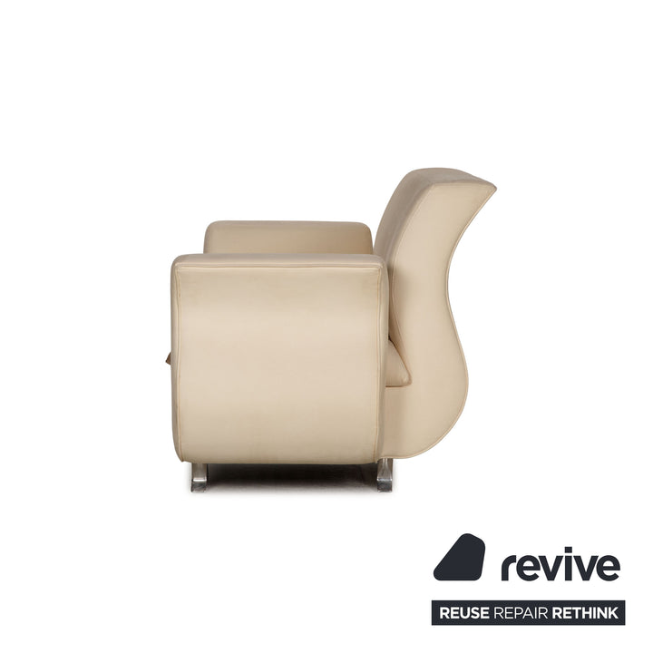 Bretz Moon Stoff Sofa Creme Zweisitzer Couch